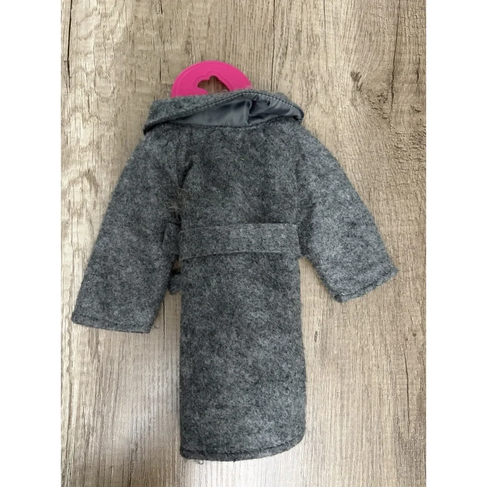 Our Generation OG Doll Gray Winter Coat Wool Peacoat Belt Retired Clothes